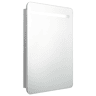 vidaXL Armário espelhado casa de banho LED 60x11x80cm cinzento cimento
