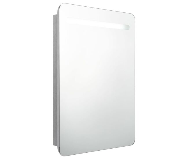 Vidaxl armario de baño con espejo y led gris hormigón 60x11x80 cm