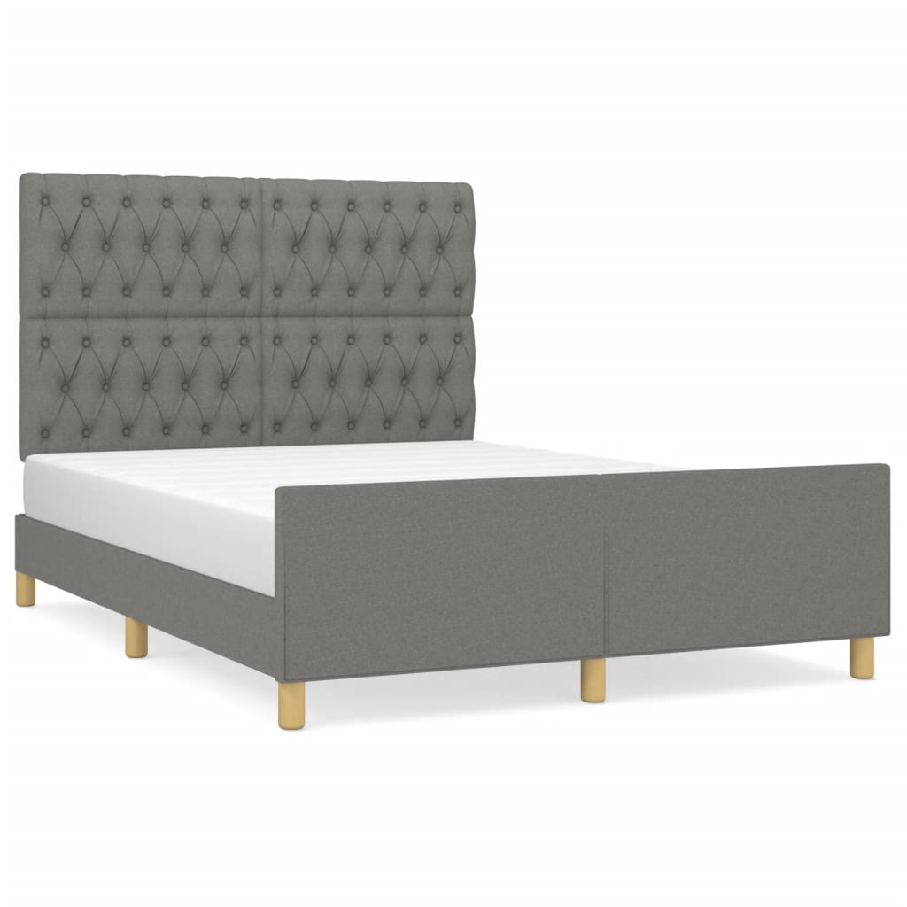 Estructura de cama 140x190 Gris Oscuro
