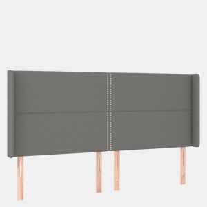 vidaXL Cabeceira de cama c LED tecido 183x16x118128 cm cinza-escuro