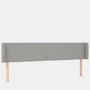 vidaXL Cabeceira cama c luzes LED tecido 203x16x7888 cm cinza-claro
