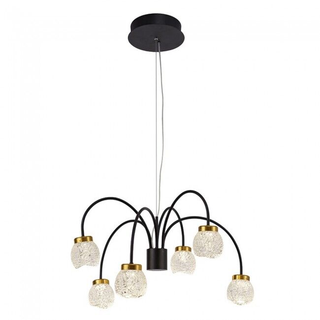 Lámpara de araña LED Fany (6 luces) Aluminio - Cristal
