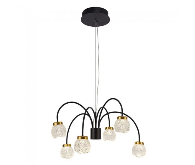 Lámpara de araña led fany (6 luces) aluminio - cristal - hierro moderno