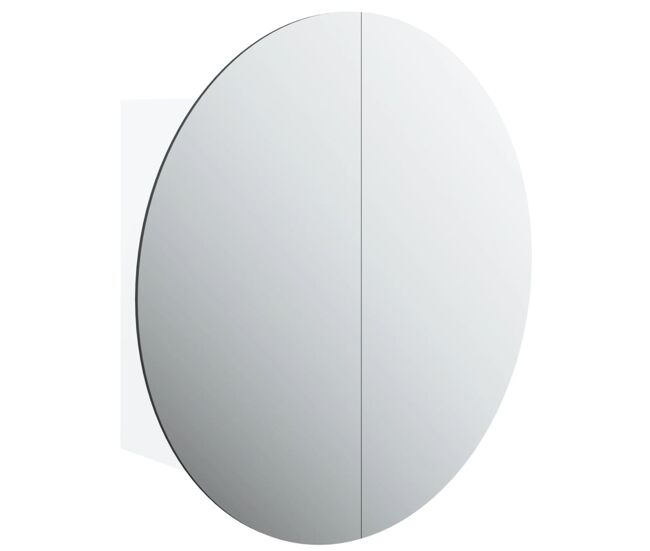 Vidaxl armario de baño con espejo redondo y led blanco 47x47x17,5 cm