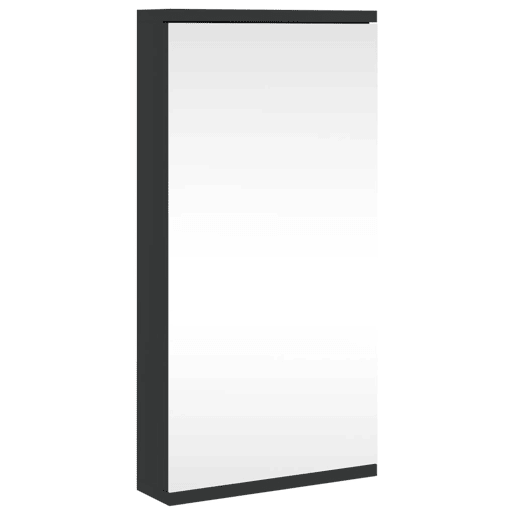 vidaXL Armário espelhado de canto p casa de banho 30x24x60 cm preto vidaXL Armário espelhado de canto p casa de banho 30x24x60 cm preto