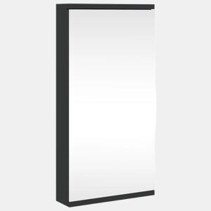 vidaXL Armário espelhado de canto p casa de banho 30x24x60 cm preto