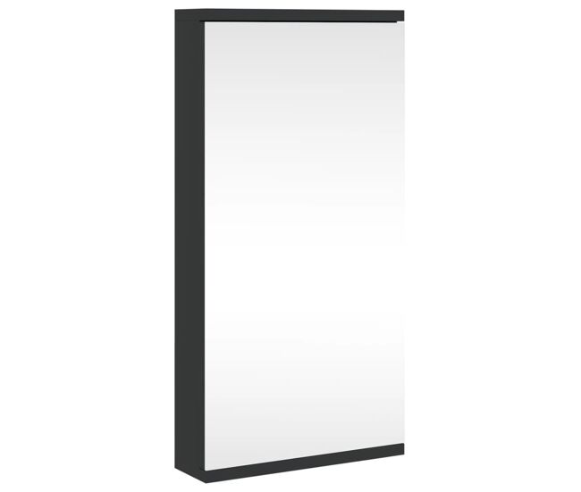 Vidaxl mueble de baño de esquina con espejo negro 30x24x60 cm