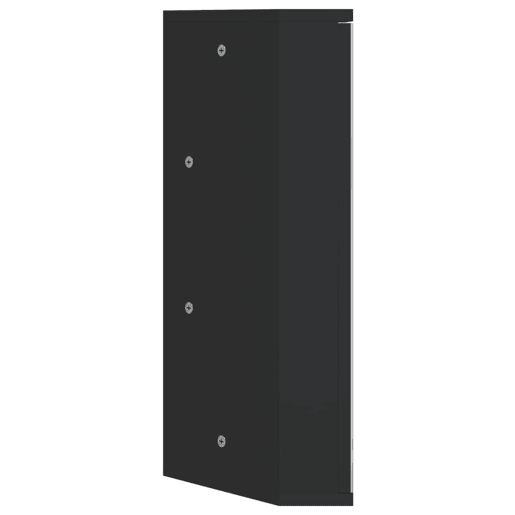 vidaXL Armário espelhado de canto p casa de banho 30x24x60 cm preto vidaXL Armário espelhado de canto p casa de banho 30x24x60 cm preto