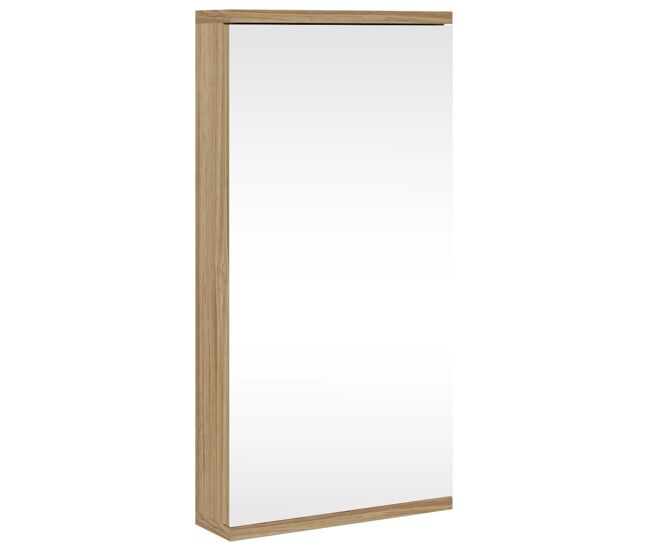 Vidaxl mueble de baño de esquina con espejo roble 30x24x60 cm