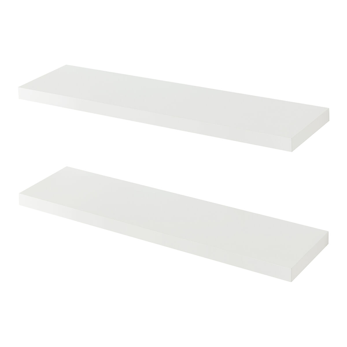 Set de 2 baldas flotantes stranda mdf/metal 80x20x3,5cm - blanco [en.casa]