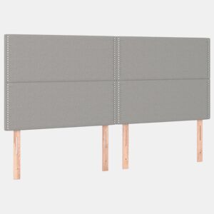 vidaXL Cabeceira Cinza Claro 200x5x118128 cm Tecido