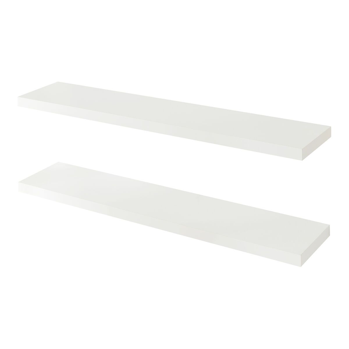 Set de 2 baldas flotantes stranda mdf/metal 100x20x3,5cm - blanco [en.casa]