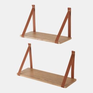 Conjunto de 2 prateleiras flutuantes Utsira MDF 4860x20x20x30 cm - CarvalhoCastanho en.casa