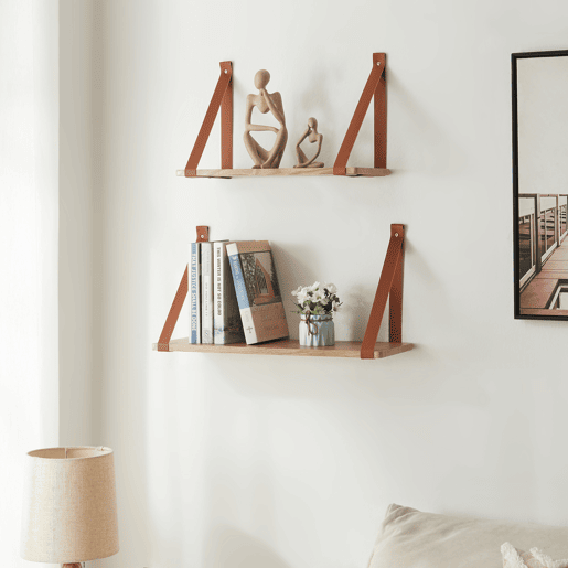 Conjunto de 2 prateleiras flutuantes Utsira MDF 4860x20x20x30 cm - CarvalhoCastanho en.casa