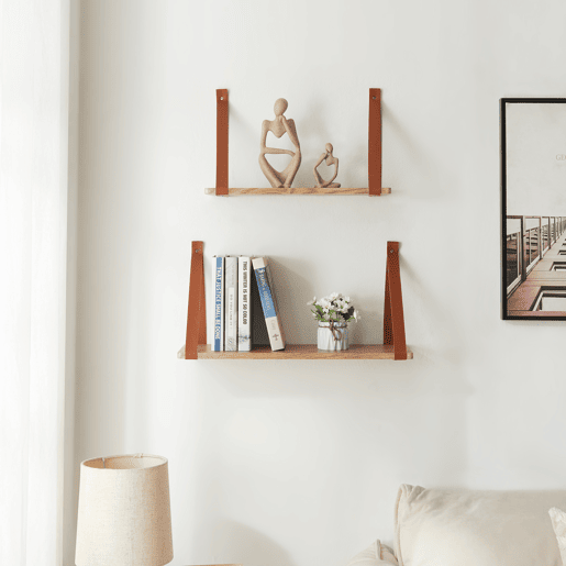 Conjunto de 2 prateleiras flutuantes Utsira MDF 4860x20x20x30 cm - CarvalhoCastanho en.casa