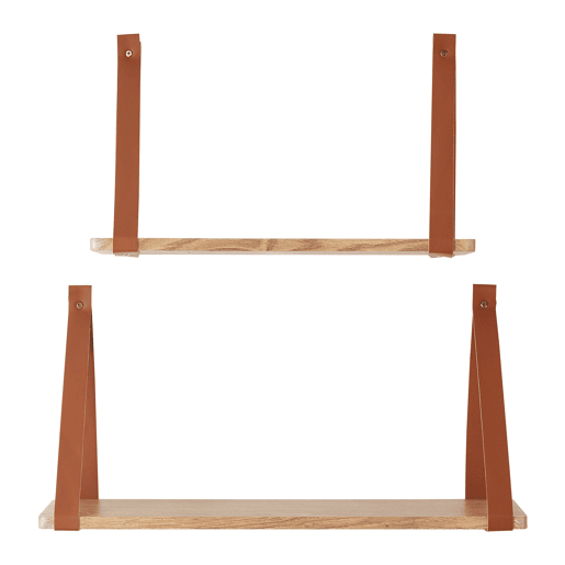 Conjunto de 2 prateleiras flutuantes Utsira MDF 4860x20x20x30 cm - CarvalhoCastanho en.casa
