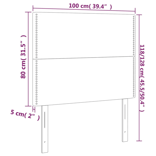 vidaXL Cabeceira Azul 100x5x118128 cm Tecido vidaXL Cabeceira Azul 100x5x118128 cm Tecido