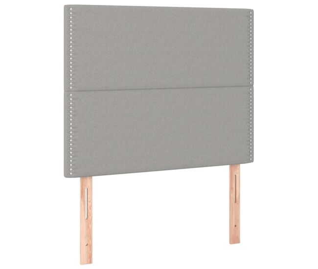 Vidaxl cabecero de cama gris claro 90x5x118/128 cm tela