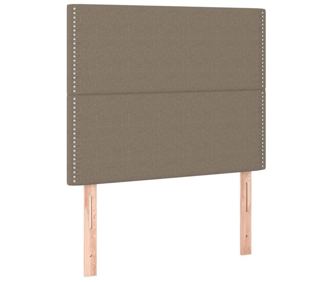 Vidaxl cabecero de cama gris topo 90x5x118/128 cm tela