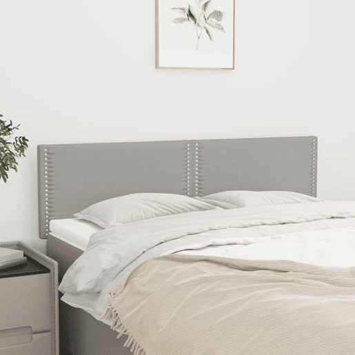 vidaXL Cabeceira de cama 2 pcs tecido 72x5x7888 cm cinzento-claro vidaXL Cabeceira de cama 2 pcs tecido 72x5x7888 cm cinzento-claro
