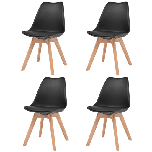 vidaXL Cadeiras de jantar 4 pcs plástico preto vidaXL Cadeiras de jantar 4 pcs plástico preto