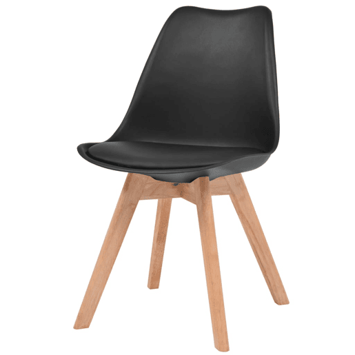 vidaXL Cadeiras de jantar 4 pcs plástico preto vidaXL Cadeiras de jantar 4 pcs plástico preto