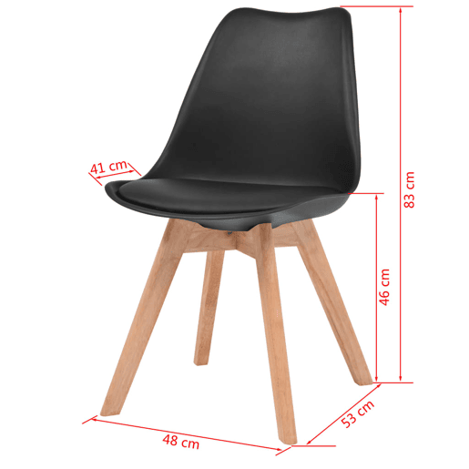 vidaXL Cadeiras de jantar 4 pcs plástico preto vidaXL Cadeiras de jantar 4 pcs plástico preto
