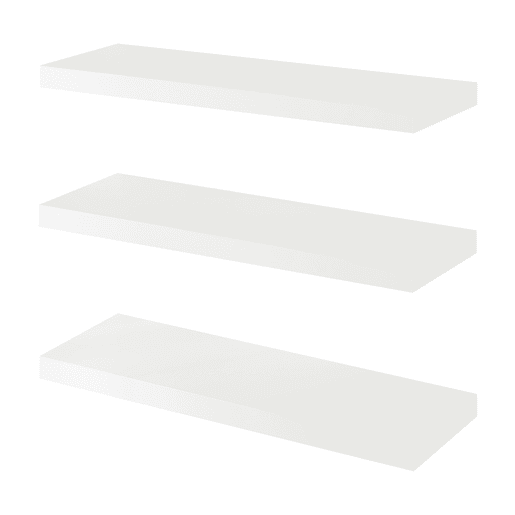 Conjunto de 3 prateleiras flutuantes Stranda MDFmetal 60x20x3,5cm - Branco en.casa