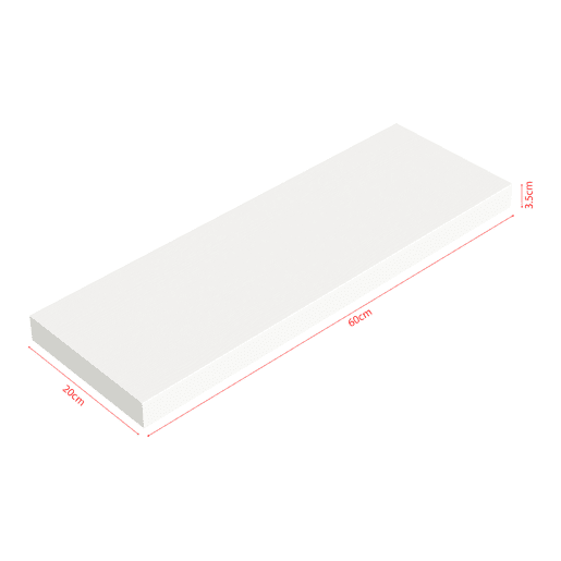 Conjunto de 3 prateleiras flutuantes Stranda MDFmetal 60x20x3,5cm - Branco en.casa