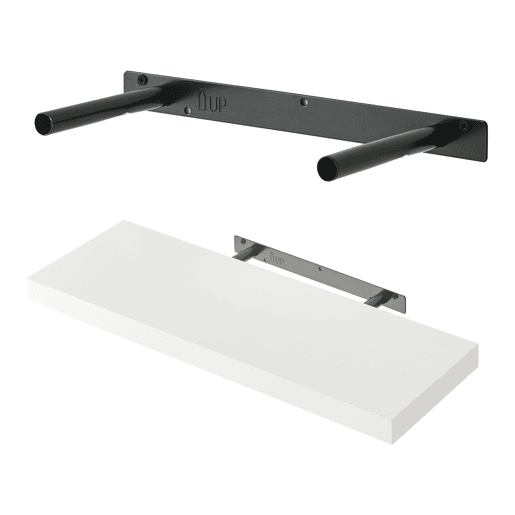 Conjunto de 3 prateleiras flutuantes Stranda MDFmetal 60x20x3,5cm - Branco en.casa