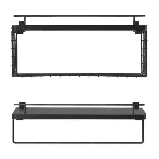 Conjunto de 2 prateleiras flutuantes 'Vik' para casa de banho 40x15x1813 cm - Preto en.casa