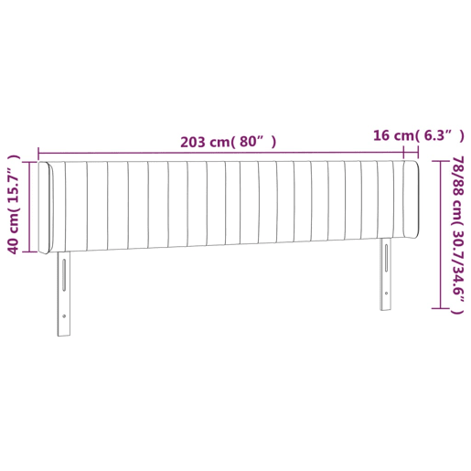 vidaXL Cabeceira de cama c abas tecido 183x16x7888 cm cinzento-claro vidaXL Cabeceira de cama c abas tecido 183x16x7888 cm cinzento-claro