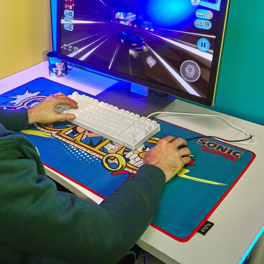 Tapete de Rato Gaming Energy Sistem ESG Sonic Classic Azul Multicolor 90 x 40 cm