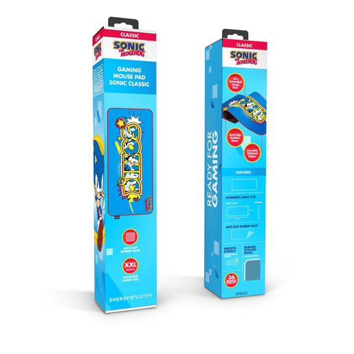 Tapete de Rato Gaming Energy Sistem ESG Sonic Classic Azul Multicolor 90 x 40 cm