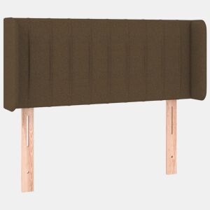 vidaXL Cabeceira de cama c abas tecido 93x16x7888 cm castanho-escuro