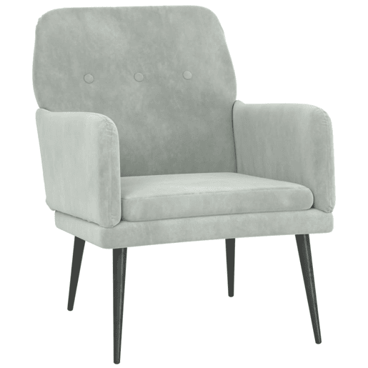 vidaXL Cadeira c apoio de braços 62x79x79 veludo cinzento-claro vidaXL Cadeira c apoio de braços 62x79x79 veludo cinzento-claro
