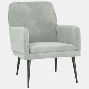 vidaXL Cadeira c apoio de braços 62x79x79 veludo cinzento-claro