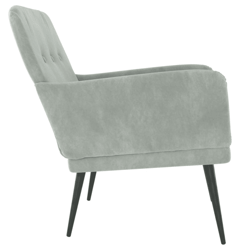 vidaXL Cadeira c apoio de braços 62x79x79 veludo cinzento-claro vidaXL Cadeira c apoio de braços 62x79x79 veludo cinzento-claro
