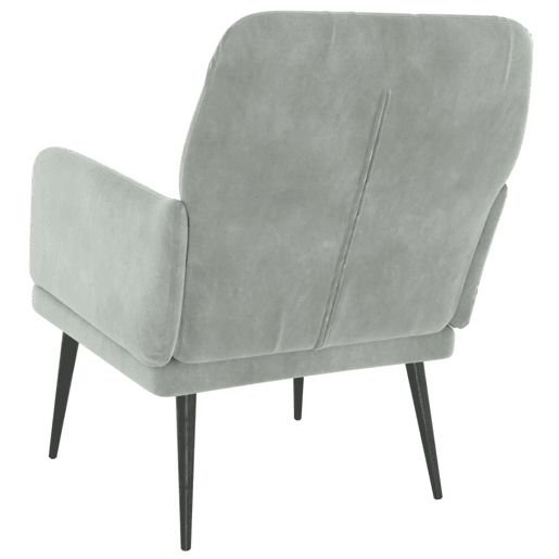 vidaXL Cadeira c apoio de braços 62x79x79 veludo cinzento-claro vidaXL Cadeira c apoio de braços 62x79x79 veludo cinzento-claro