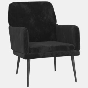 vidaXL Cadeira c apoio de braços 62x79x79 cm veludo preto
