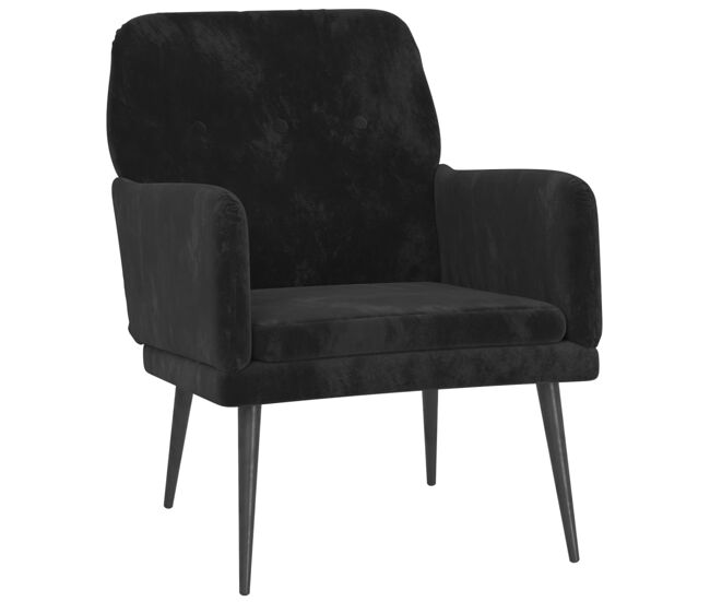 Vidaxl sillón de terciopelo negro 62x79x79 cm