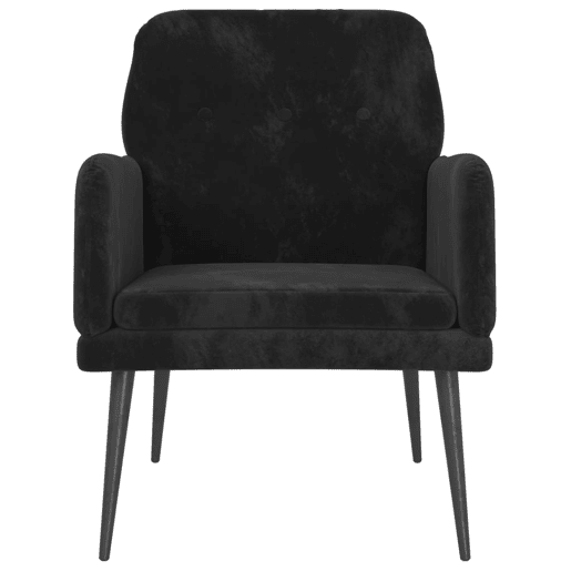 vidaXL Cadeira c apoio de braços 62x79x79 cm veludo preto
