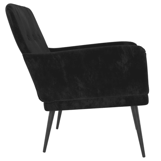 vidaXL Cadeira c apoio de braços 62x79x79 cm veludo preto