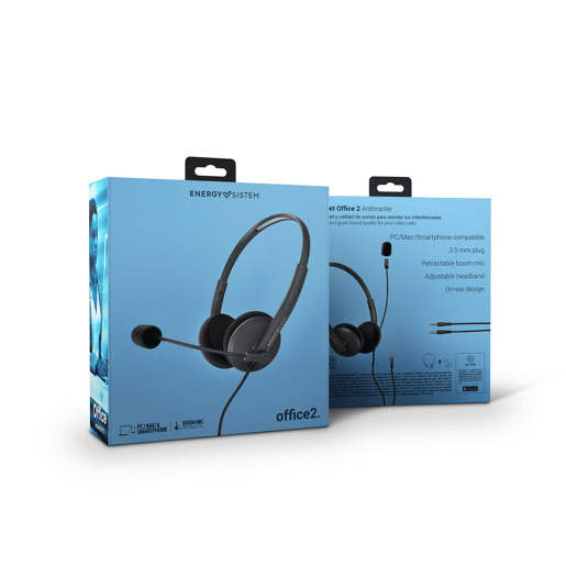 Auriculares com microfone Energy Sistem Office 2 Preto
