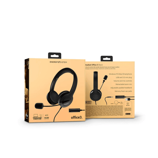 Auriculares Energy Sistem Office 3 Preto Auriculares Energy Sistem Office 3 Preto