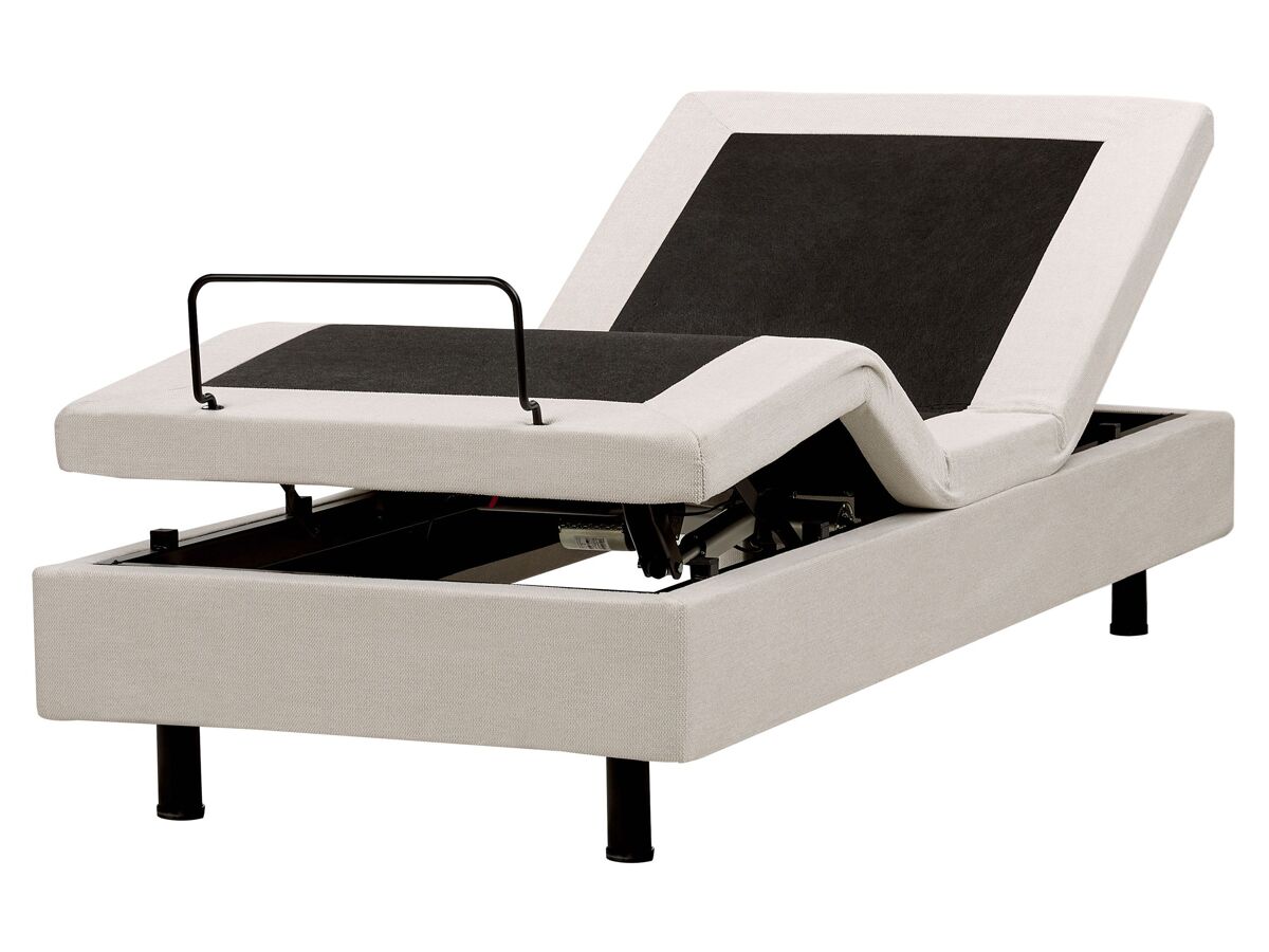 Beliani Cama ajustable sin cabecero Poliéster DUKE II 80x200 Beige