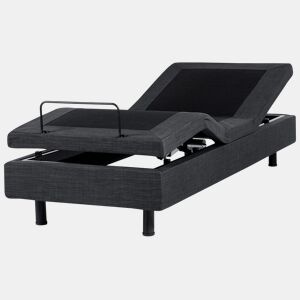 Cama ajustável sem cabeceira Tecido DUKE 80 x 200 cm Cinzento escuro