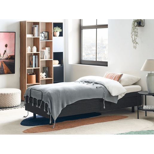 Cama ajustável sem cabeceira Tecido DUKE 80 x 200 cm Cinzento escuro