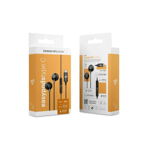 Auriculares de botão Energy Sistem EasyPods Type C Space Preto USB-C