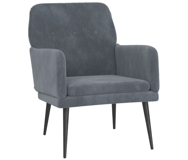 Vidaxl sillón de terciopelo gris oscuro 62x79x79 cm